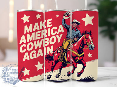 Cowboy America 20oz Tumbler, Cowboy Theme Wrap, Western Patriotic Design, Rustic Sublimation Wrap, Country Cowboy Quote, 20oz Tumbler Design, PNG Tumbler Wrap Sublimation ToriDesigns 