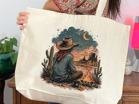 Cowboy and Dog Sunset PNG, Western Desert Sublimation Design SVG DesignDestine 