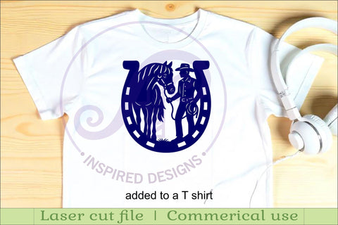 Cowboy and horse wall sign svg laser cut SVG APInspireddesigns 