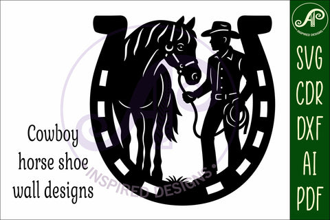 Cowboy and horse wall sign svg laser cut SVG APInspireddesigns 