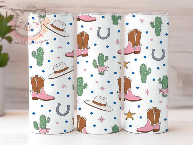 Cowboy Boot Starburst 20oz Tumbler, Cowboy Boot, Starburst Pattern, Western Theme, Rustic Style, Bold Charm, Skinny Tumbler, Sublimation PNG Sublimation Lara' s Designs 