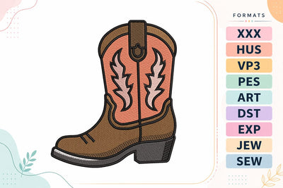 Cowboy Boot Western Embroidery Design Embroidery/Applique DESIGNS sg embroidery 