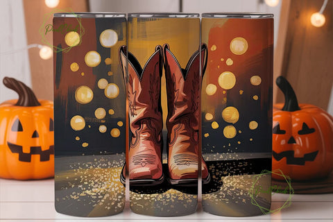 Cowboy Boots Glitter 20oz Tumbler Design Sublimation PixelChick 