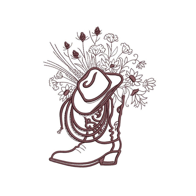 Cowboy boots machine embroidery design, floral boots embroidery file, western embroidery files, 4 sizes, Instant download Embroidery/Applique DESIGNS Nino Nadaraia 
