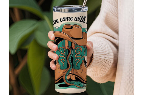 Cowboy Boots & Snake 20oz Tumbler Wrap Sublimation DesignSVG 