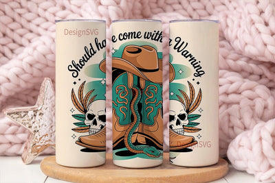 Cowboy Boots & Snake 20oz Tumbler Wrap Sublimation DesignSVG 