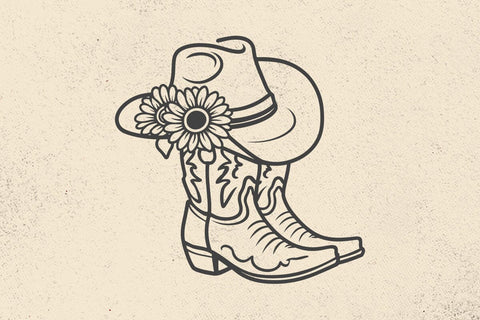 COWBOY BOOTS SVG, Cowboy hat, Sunflowers, Western, Rodeo, Ranch, Cowgirl, Farm, Countryside , Wild west, Svg files for cricut and silhouette SVG DesignDestine 