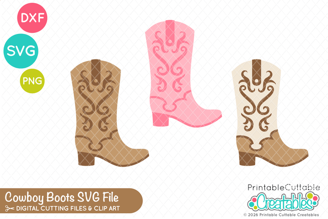 Cowboy Boots SVG File SVG Printable Cuttable Creatables 