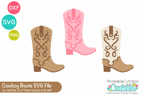 Cowboy Boots SVG File SVG Printable Cuttable Creatables 