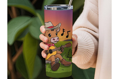 Cowboy Calf Campfire 20oz Tumbler Wrap Sublimation DesignSVG 