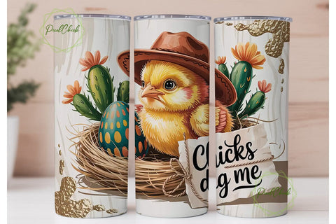 Cowboy Chick Easter 20oz Tumbler Wrap Sublimation PixelChick 