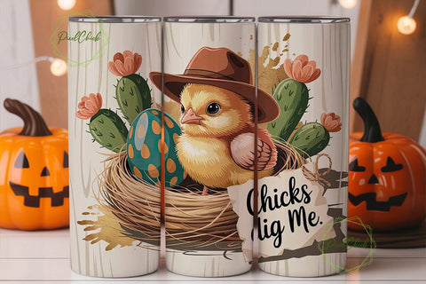 Cowboy Chick Easter 20oz Tumbler Wrap Sublimation PixelChick 