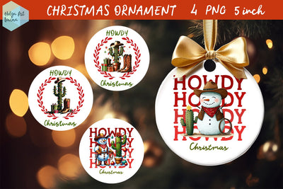 Cowboy Christmas Ornament Sublimation Sublimation Helga Art 