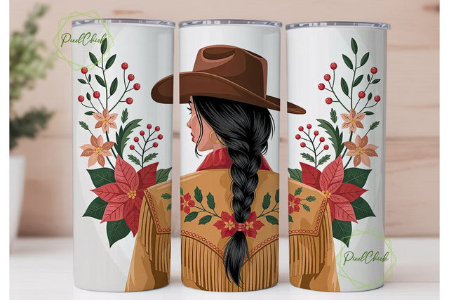 Cowboy Christmas Tumbler Wrap Sublimation PixelChick 