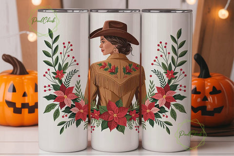 Cowboy Christmas Tumbler Wrap Sublimation PixelChick 