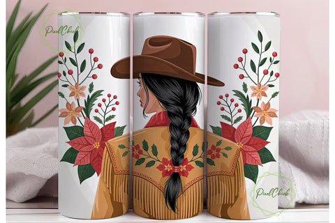 Cowboy Christmas Tumbler Wrap Sublimation PixelChick 