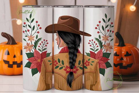 Cowboy Christmas Tumbler Wrap Sublimation PixelChick 