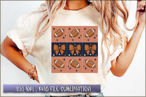 Cowboy Coquette Football Bow PNG Sublimation Shetara Begum 