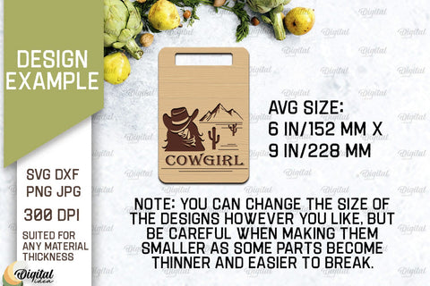 Cowboy Cutting Board Laser Cut. Serving Board SVG SVG Evgenyia Guschina 