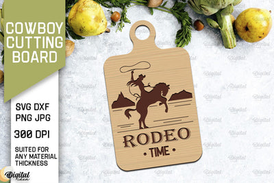Cowboy Cutting Board Laser Cut. Serving Board SVG SVG Evgenyia Guschina 