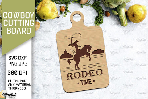 Cowboy Cutting Boards Laser Cut Bundle. Serving Boards SVG SVG Evgenyia Guschina 