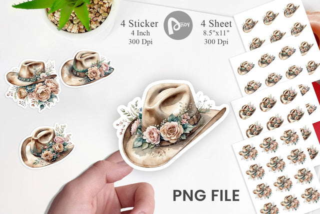 Cowboy Decor Sticker Sublimation artnoy 