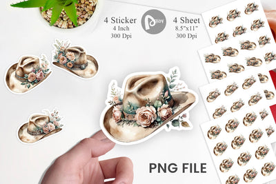 Cowboy Decor Sticker Sublimation artnoy 