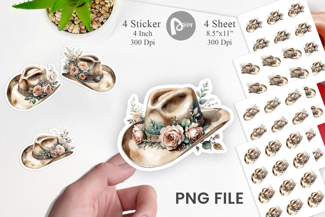 Cowboy Decor Sticker Sublimation artnoy 