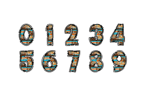 Cowboy Doodle Alpha PNG, Western Alphabet Sublimation BijouBay 