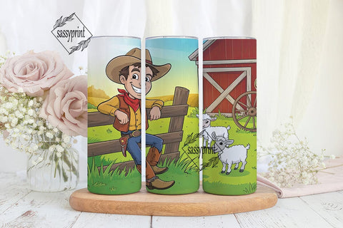 Cowboy Farm 20oz Tumbler Wrap Sublimation sassyprint 