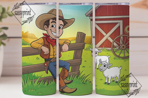 Cowboy Farm 20oz Tumbler Wrap Sublimation sassyprint 