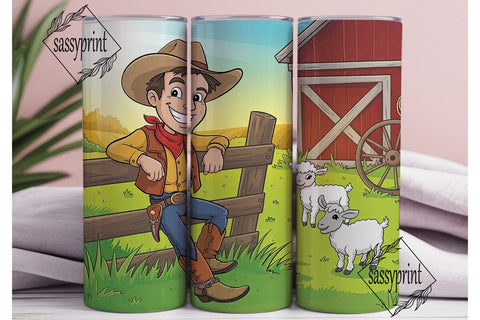 Cowboy Farm 20oz Tumbler Wrap Sublimation sassyprint 