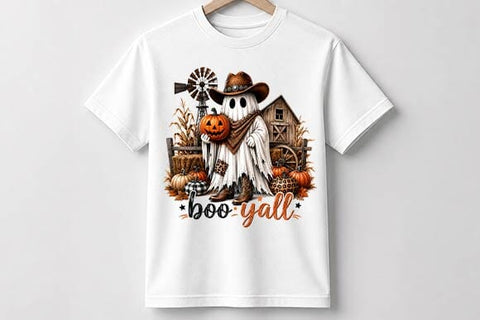 Cowboy Ghost Halloween PNG, Western Sublimation Design SVG BillahCrafts 