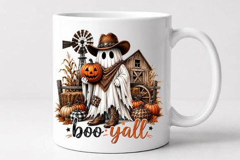 Cowboy Ghost Halloween PNG, Western Sublimation Design SVG BillahCrafts 