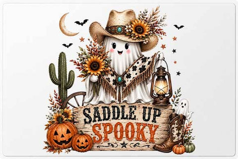 Cowboy Ghost PNG | Saddle Up Spooky Western Halloween Sublimation PNG SVG BillahCrafts 