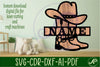 Cowboy hat and boots design name sign svg laser cut template - So Fontsy