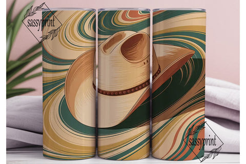 Cowboy Hat Marble 20oz Tumbler Wrap Sublimation sassyprint 