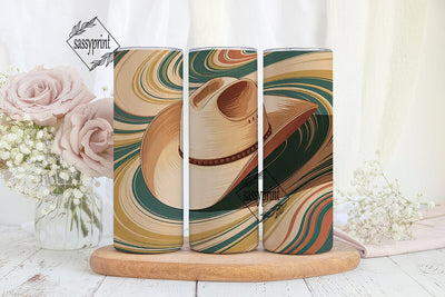 Cowboy Hat Marble 20oz Tumbler Wrap Sublimation sassyprint 