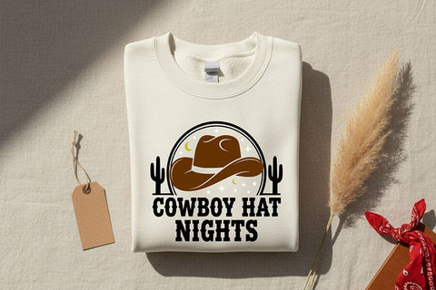Cowboy Hat Nights Svg, Western Cowgirl Svg, Country Music Shirt Svg, Rodeo Shirt Design, Western Quote Svg, Cowgirl Shirt Cricut File SVG TiffsCraftyCreations 