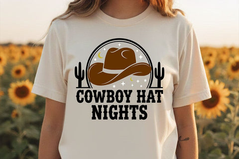 Cowboy Hat Nights Svg, Western Cowgirl Svg, Country Music Shirt Svg, Rodeo Shirt Design, Western Quote Svg, Cowgirl Shirt Cricut File SVG TiffsCraftyCreations 