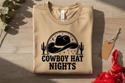 Cowboy Hat Nights Svg, Western Cowgirl Svg, Country Music Shirt Svg, Rodeo Shirt Design, Western Quote Svg, Cowgirl Shirt Cricut File SVG TiffsCraftyCreations 