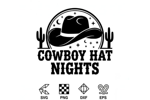 Cowboy Hat Nights Svg, Western Cowgirl Svg, Country Music Shirt Svg, Rodeo Shirt Design, Western Quote Svg, Cowgirl Shirt Cricut File SVG TiffsCraftyCreations 