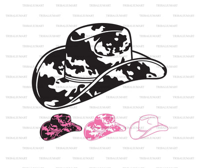 Cowboy Hat with Cow Print SVG TribaliumArtSF 