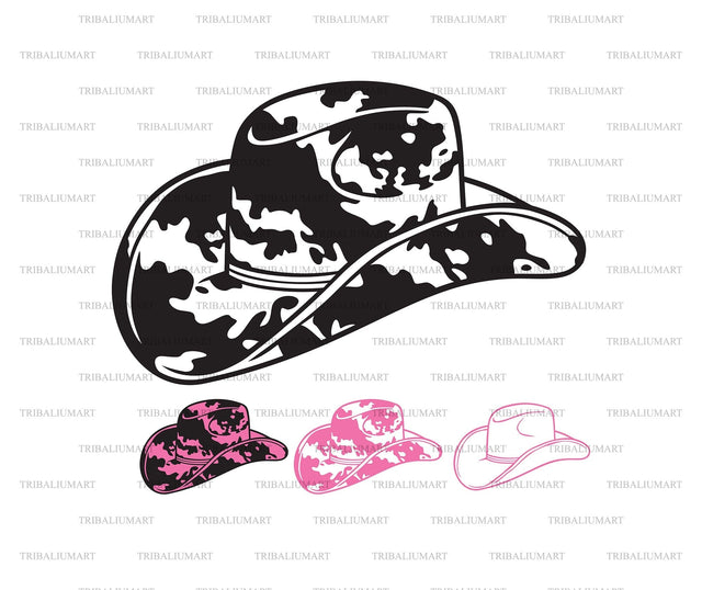 Cowboy Hat with Cow Print SVG TribaliumArtSF 