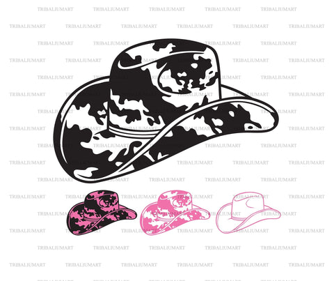 Cowboy Hat with Cow Print SVG TribaliumArtSF 