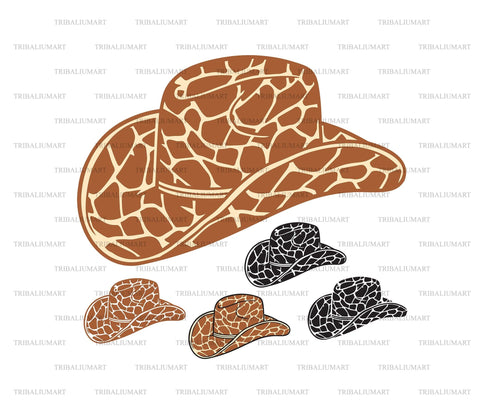 Cowboy hat with giraffe print SVG TribaliumArtSF 
