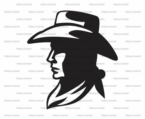 Cowboy Head Profile SVG TribaliumArtSF 