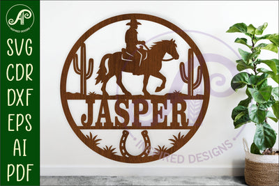 Cowboy Horse name wall art sign, SVG personalized SVG APInspireddesigns 