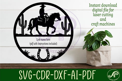 Cowboy Horse name wall art sign, SVG personalized SVG APInspireddesigns 