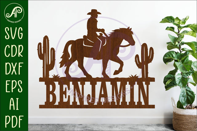 Cowboy Horse Rider SVG -Western Cowboy Silhouette -Ranch SVG APInspireddesigns 